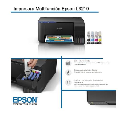 Impresora Multifunción Epson L3210 con Sistema Continuo PARA